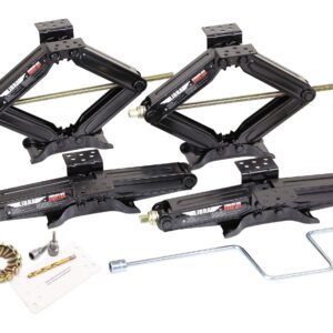 LIBRA Set of 4 5000lbs 20" RV Trailer Stabilizer Leveling Scissor Jacks w/Handle & Power Drill Socket & Mounting Hardware 26036