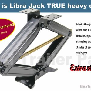 LIBRA Set of 4 5000lbs 20" RV Trailer Stabilizer Leveling Scissor Jacks w/Handle & Power Drill Socket & Mounting Hardware 26036