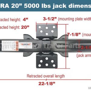 LIBRA Set of 4 5000lbs 20" RV Trailer Stabilizer Leveling Scissor Jacks w/Handle & Power Drill Socket & Mounting Hardware 26036