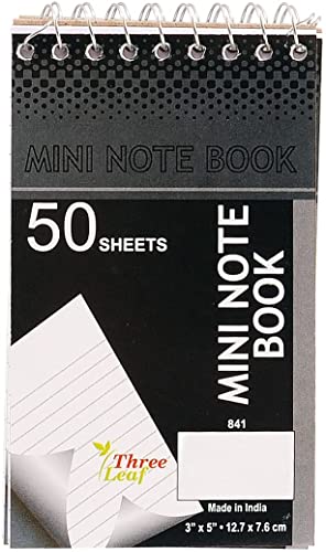 Personal Mini Notebooks, 3x5-Inch, College Ruled, White, 50 Pages per, Pack of 4 Colors: Black, Blue, Green, Red from Northland Wholesale. (2-Pack, 8 Mini-Notebooks)