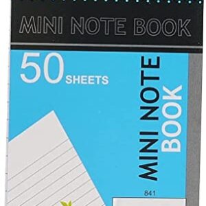 Personal Mini Notebooks, 3x5-Inch, College Ruled, White, 50 Pages per, Pack of 4 Colors: Black, Blue, Green, Red from Northland Wholesale. (2-Pack, 8 Mini-Notebooks)