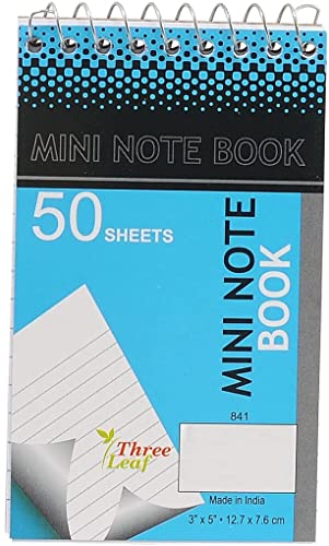 Personal Mini Notebooks, 3x5-Inch, College Ruled, White, 50 Pages per, Pack of 4 Colors: Black, Blue, Green, Red from Northland Wholesale. (2-Pack, 8 Mini-Notebooks)