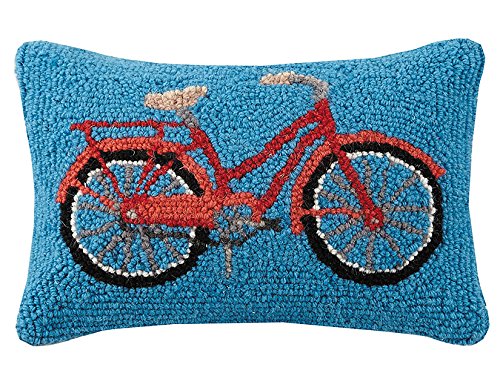 Peking Handicraft Red Bike, 8x12 Hook Pillow