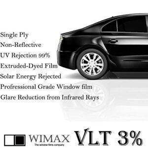 Wimax Limo 3% VLT 20" in x 5' Ft Feet Uncut Roll Window Tint Film Auto Car Home Office