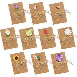 johouse holiday cards dried flowers greeting cards, 50pcs handmade vintage kraft blank note card thank notes, mothers day cards bulk, happy spring cards