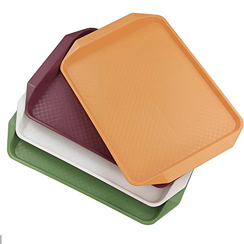 Idotry Plastic Fast Food Serving Trays, 4-Pack