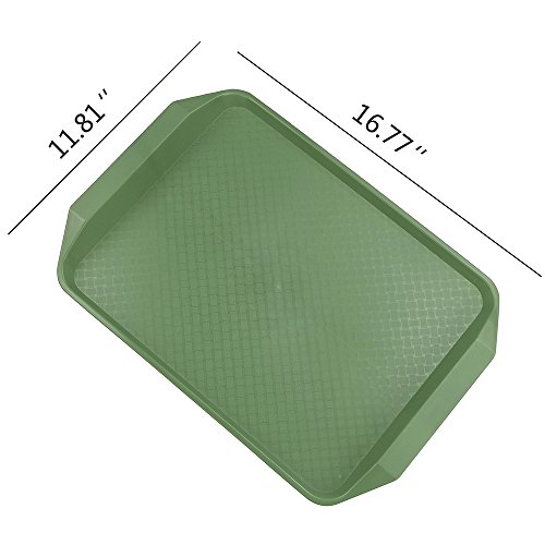 Idotry Plastic Fast Food Serving Trays, 4-Pack