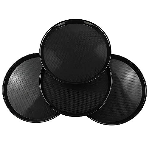 Ramddy Black Round Serving Trays, Set of 4