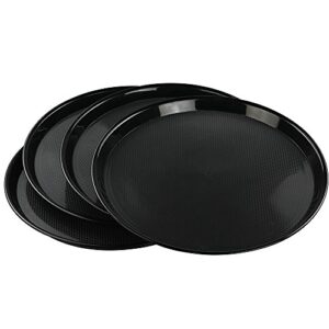 Ramddy Black Round Serving Trays, Set of 4