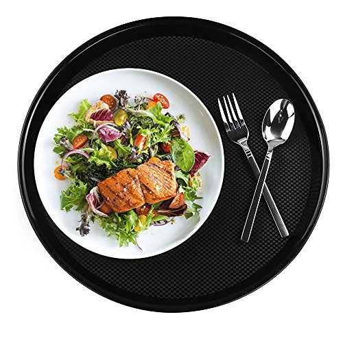 Ramddy Black Round Serving Trays, Set of 4