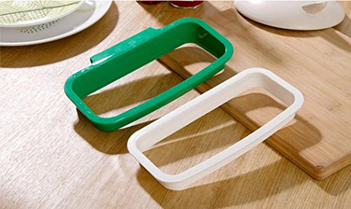 Ninasill ღ ღ Garbage Bag Holder Plastic Bracket Stand Rack Kitchen Trash Storage Hanger Bags (Green 0)