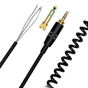 sqrmekoko extension spring relief coiled audio cable for sony mdr-7506 mdr-v6 v600 v700 v900 ath-m50 headphones