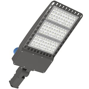 KCCCT LED Parking Lot Lights New 300W with Automatic Adjustable Dusk-to-Dawn Photocell Outdoor LED Shoebox Pole Light 39000LM 5000K LED Commercial Light IP65 100-277V ETL&DLC (Slip Fit,with Photocell)