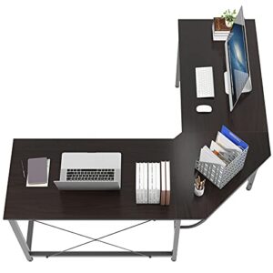 l shaped gaming desk, l desk computer corner desk, soges 59 x 59 inches large l shaped desk for home office, sturdy writing desk writing workstation gaming table