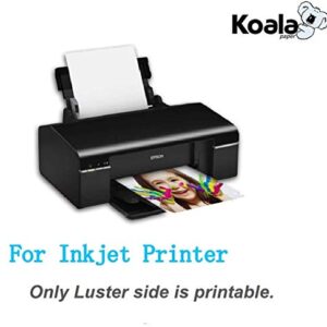 Koala Premium Photo Paper 4x6 Inch Luster Finish, Soft Gloss 66lb Water-resistant, for Inkjet Printer 100 Sheets