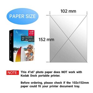 Koala Premium Photo Paper 4x6 Inch Luster Finish, Soft Gloss 66lb Water-resistant, for Inkjet Printer 100 Sheets