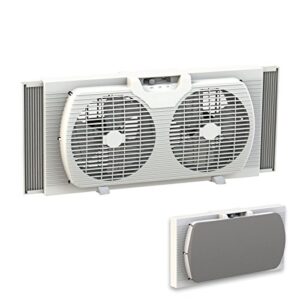 lotus analin dual blade 9-inch twin window fan with cover portable, white