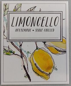 limoncello (housemade) labels - pack of 18. approximately 2.15" x 2.6"