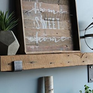 Urban Legacy Reclaimed Wood Shelves | Floating Or with Brackets | Amish Handcrafted in Lancaster County, PA | Set of Two - Genuine, Salvaged (Bracketed Natural, 40" x 7" x 2.5")