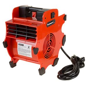 blower fan - 3-speed heavy-duty floor and carpet dryer - portable air mover with 4 different angles for basements, cars, or garages by stalwart (red)