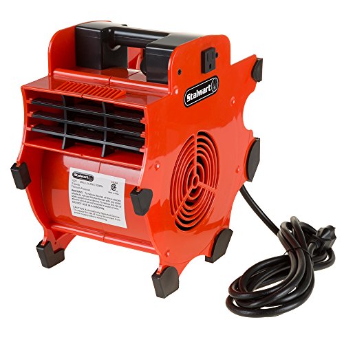 Blower Fan - 3-Speed Heavy-Duty Floor and Carpet Dryer - Portable Air Mover with 4 Different Angles for Basements, Cars, or Garages by Stalwart (Red)