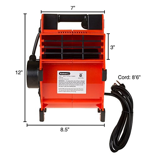 Blower Fan - 3-Speed Heavy-Duty Floor and Carpet Dryer - Portable Air Mover with 4 Different Angles for Basements, Cars, or Garages by Stalwart (Red)