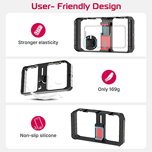 ULANZI U Rig Pro Smartphone Video Rig, Filmmaking Vlogging Case, Phone Video Stabilizer Grip Tripod Mount for Videomaker Film-Maker Video-grapher with Cold Shoe Mount for iPhone Samsung and More