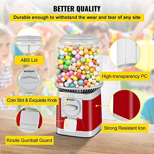 Mophorn Gumball Machine, 1-inch Candy Vending Machine, Commercial Gumball Vending Machine with Adjustable Candy Outlet Size, Metal Gumball Dispenser Machine for Home, Gaming Stores