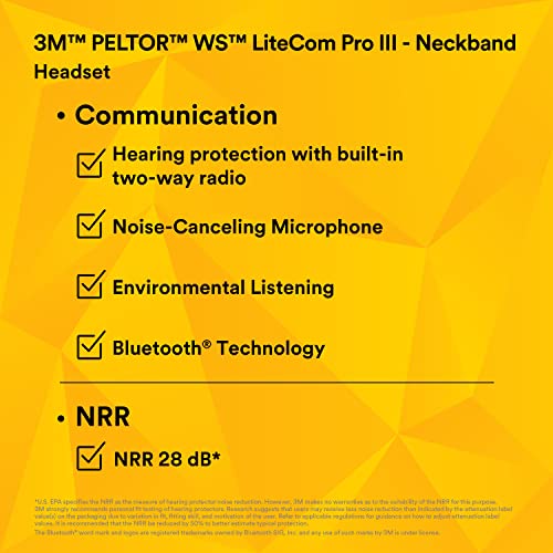 3M™ PELTOR™ WS™ LiteCom PRO III Headset - Neckband - MT73H7B4D10-NA