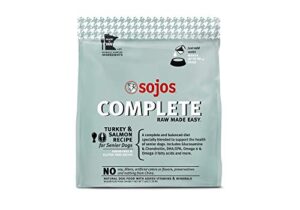 sojos complete turkey & salmon recipe senior grain-free freeze-dried raw dog food, 7 pound bag