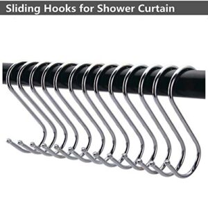 Soqool 12 Pack Heavy Duty Hooks for Hanging S Hook for Shower/Closet Rod Shower Curtain Hook Rings, Hook Hangers for Bird Feeder/Hanging Plants Outside(4.8 Inch)