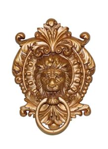 hickory manor house lion medallion plaque towel holder/baroque