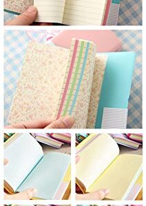 CRIVERS 5pc Portable mini smiley diary paper notebook, memo, leather case, 100 Sheets (Random Color)