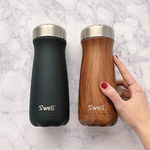 S'well Stainless Steel Traveler-20 Fl Oz Triple-Layered Vacuum-Insulated Travel Mug Keeps Coffee, Tea and Drinks Cold for 36 Hours and Hot for 15-BPA-Free Water Bottle, 1 Count (Pack of 1), Teakwood