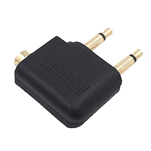 Valefod 4-Pack Airline Airplane Flight Adapters for Headphones, Golden Plated 3.5mm Jack