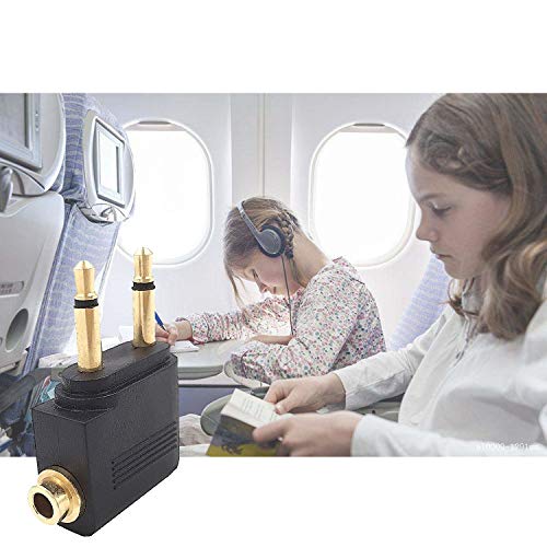 Valefod 4-Pack Airline Airplane Flight Adapters for Headphones, Golden Plated 3.5mm Jack