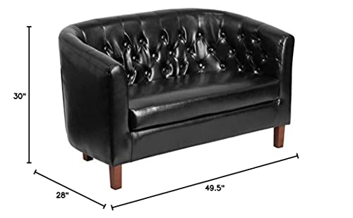 Flash Furniture HERCULES Colindale Series Black LeatherSoft Tufted Loveseat