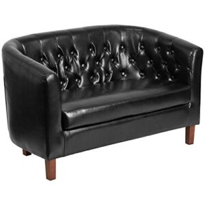 flash furniture hercules colindale series black leathersoft tufted loveseat