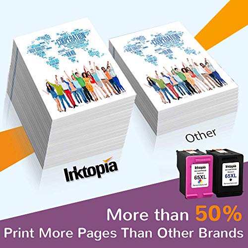 Inktopia Remanufactured Ink Cartridge Replacement for HP 65 XL 65XL N9K04AN for HP Envy 5055 5052 5058 DeskJet 3755 2655 3720 3722 3723 3730 3732 3752 3758 2652 Printer (1 Black 1 Color)