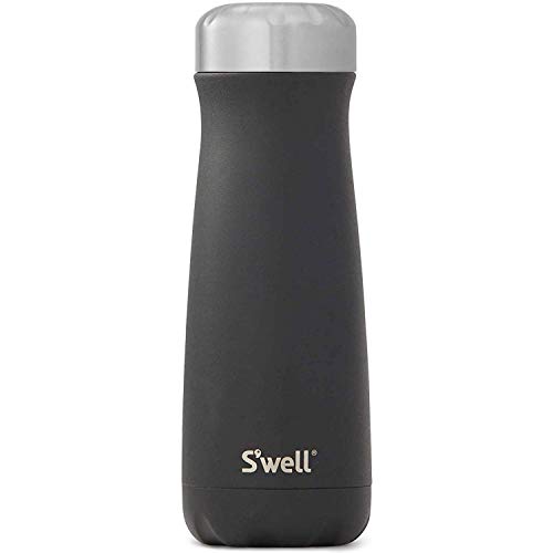 S'well Stainless Steel Traveler-20 Fl Oz-Onyx Triple-Layered Vacuum-Insulated Travel Mug Keeps Coffee, Tea and Drinks Cold for 36 Hours and Hot for 15-BPA-Free Water Bottle, 20 oz