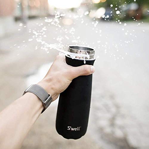 S'well Stainless Steel Traveler-20 Fl Oz-Onyx Triple-Layered Vacuum-Insulated Travel Mug Keeps Coffee, Tea and Drinks Cold for 36 Hours and Hot for 15-BPA-Free Water Bottle, 20 oz