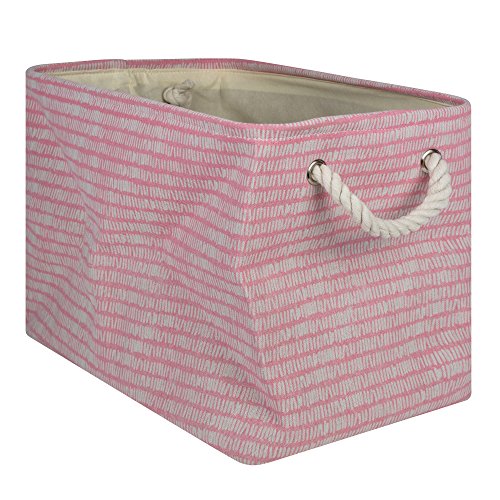 DII Polyester Container with Handles, Keeping Score Storage Bin, Large, Pink Sorbet