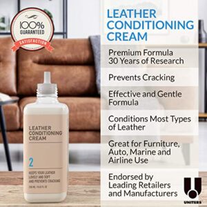 UNITERS Leather Care KIT Cleaning and Conditioning (250ml) - Leather Cleaning Kit with Leather Soft Cleaner and Leather Conditioning Cream for Furniture, Upholstery, Shoe, Bags, and Car Interior