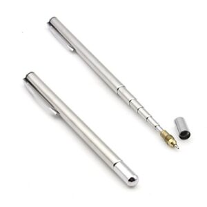 swtool 2pcs stainless steel pen with clip - hand pointer extendable telescopic retractable ballpoint pen pointer handheld presenter classroom whiteboard pointer