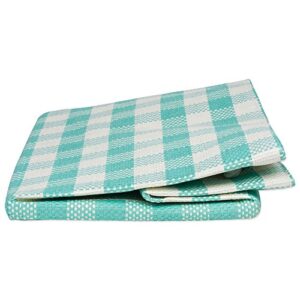 DII Woven Paper Storage Bin, Checkers, Aqua, Medium Rectangle