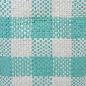 DII Woven Paper Storage Bin, Checkers, Aqua, Medium Rectangle