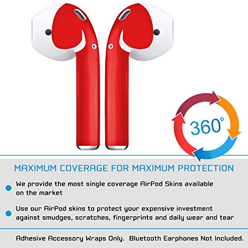 AirPod Skins Protective Wraps - Stylish Covers for Protection & Customization, Compatible with Apple AirPods (Red)
