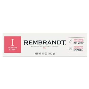 PACK OF 6 - Rembrandt Intense Stain Whitening Toothpaste, Mint, 3.5 oz