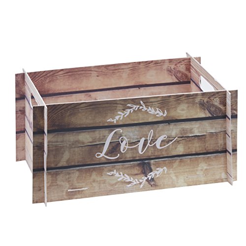 Ginger Ray Wooden Effect Card Crate Box ideal for weddings & parties - Beautiful Botanics