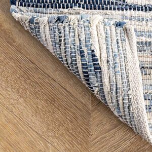 nuLOOM Maile Denim Stripes Runner Rug, 2' 6" x 8', Blue